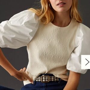Anthropologie puff-sleeve blouse XS.